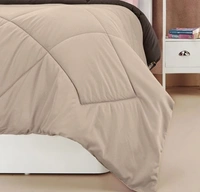  Relaxfeel 250 GSM Premium Luxury 5 Star Microfibre Reversible Soft Plain Quilted 90x100 Inch Double Bed Comforter / Quilt / Duvet / Razai / Rajai ( Brown & Beige ) - Free Size, Brown/ Beign,  Microfiber,  Rajai, Pack of1